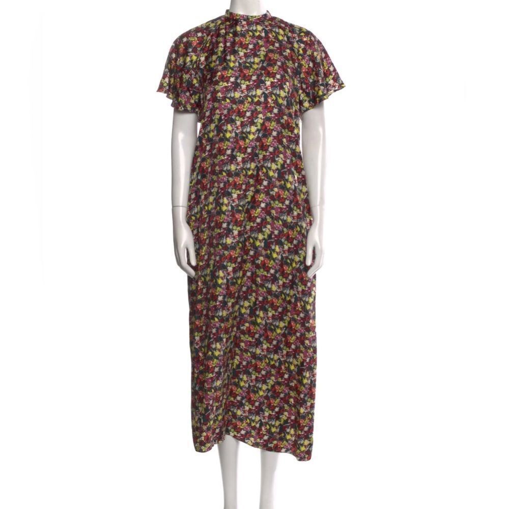 Jonathan Cohen Multicolor Floral Midi Dress, Size Medium